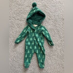 Monica + Andy Hooded Christmas Tree Holiday Romper 3 months